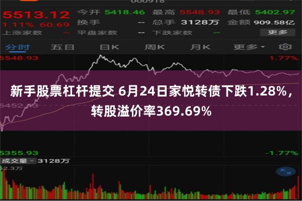 新手股票杠杆提交 6月24日家悦转债下跌1.28%，转股溢价率369.69%