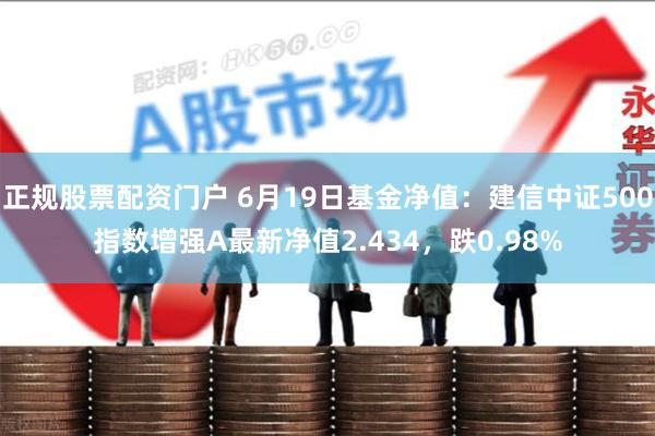 正规股票配资门户 6月19日基金净值：建信中证500指数增强A最新净值2.434，跌0.98%