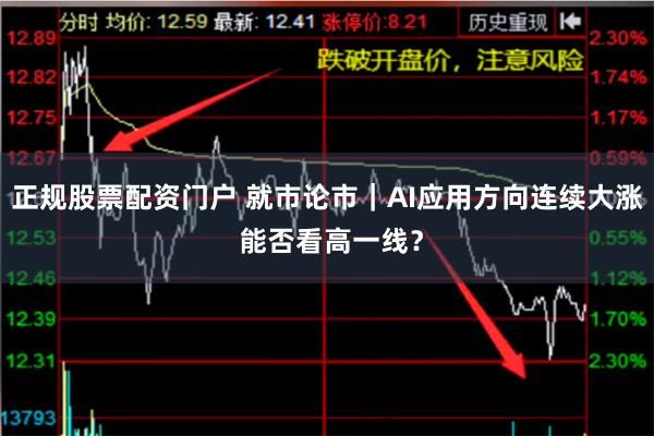 正规股票配资门户 就市论市｜AI应用方向连续大涨 能否看高一线？