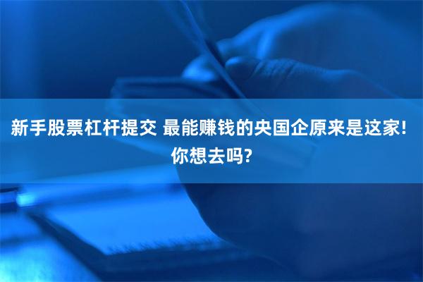 新手股票杠杆提交 最能赚钱的央国企原来是这家! 你想去吗?