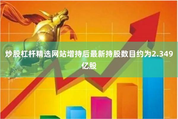 炒股杠杆精选网站增持后最新持股数目约为2.349亿股